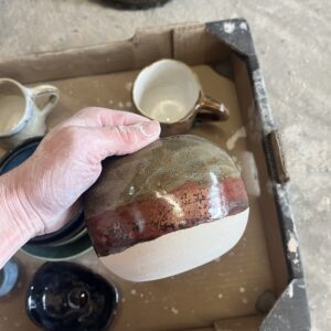 Copper and gold vase