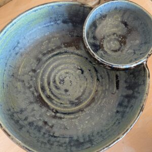 Blue chip and dip bowl
